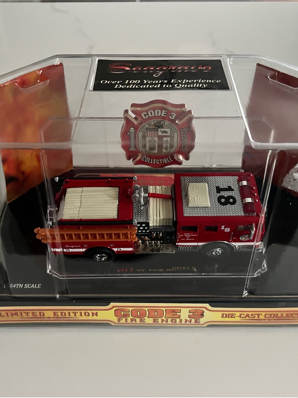 Code 3 Los Angeles Engine 18 
Red Fire Engine Die-Cast Toy - Collectible Model